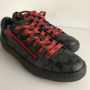 Coach Signature C Sneakers Men's Gry/Blk/Red Sz 11